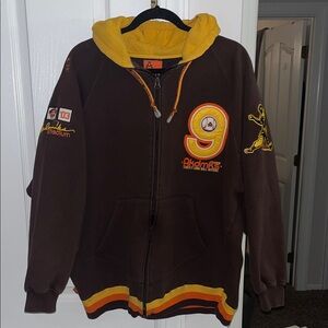 Vintage Akademiks Stadium Division brown full zip fleece hooded sweatshirt XL